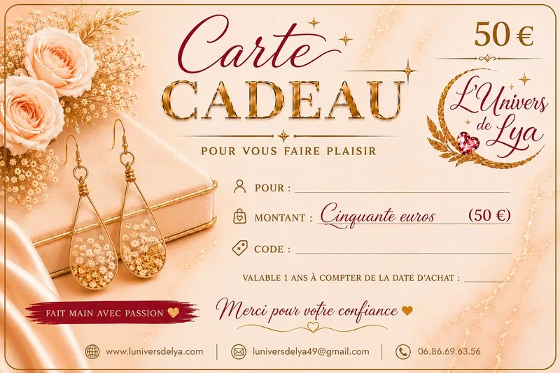 Carte Cadeau 50€ L’Univers de Lya