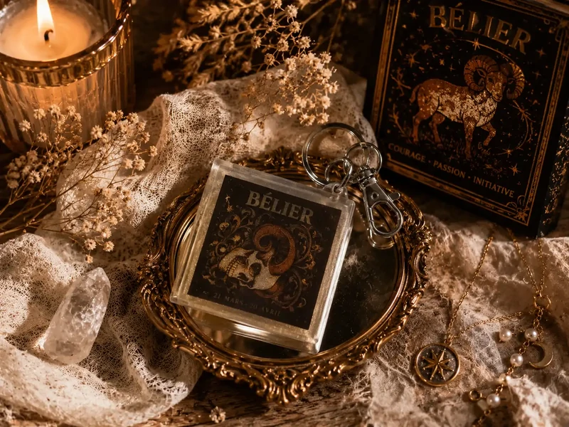Porte-Clés Astrologique Bélier – Flamme du Courage