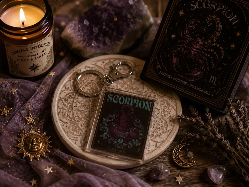 Porte-Clés Astrologique Scorpion – Mystère & Transformation