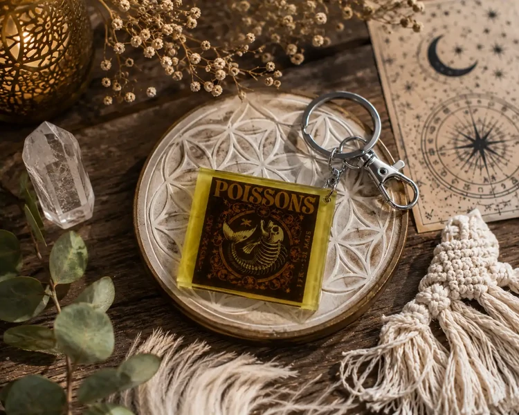 Porte-Clés Astrologique Poissons – Rêves & Intuition