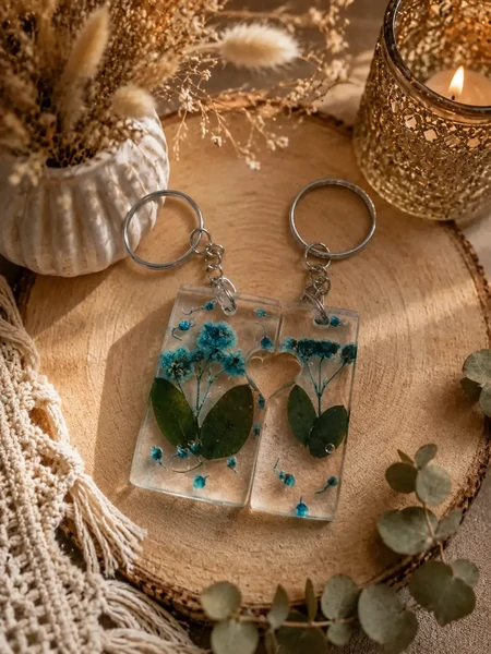 Porte-Clés Duo "Floraison d'Amour"
