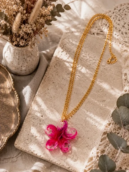 Collier "Fleur de Fuchsia"