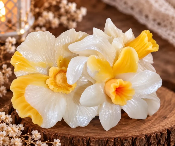 Bouquet Cosmos et narcisses Ivoire et jaune