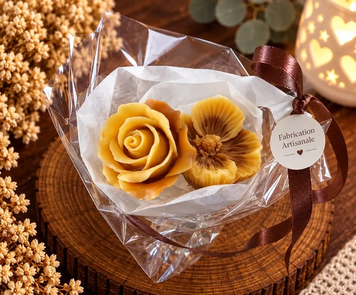 bouquet coquelicot et rose jaune et marron