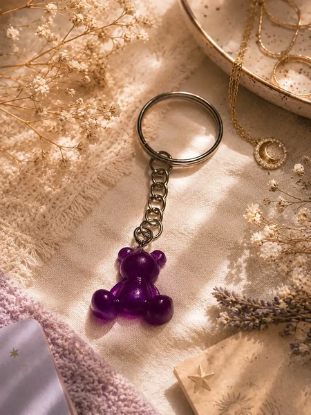 Porte-clés Ourson Améthyste